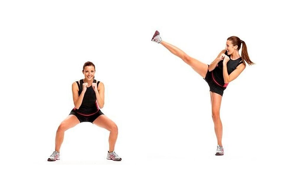 Agachamento de swing para pernas finas